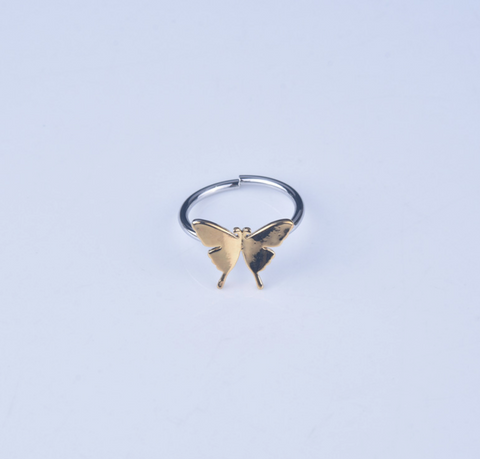 Gold Attached Butterfly Ring