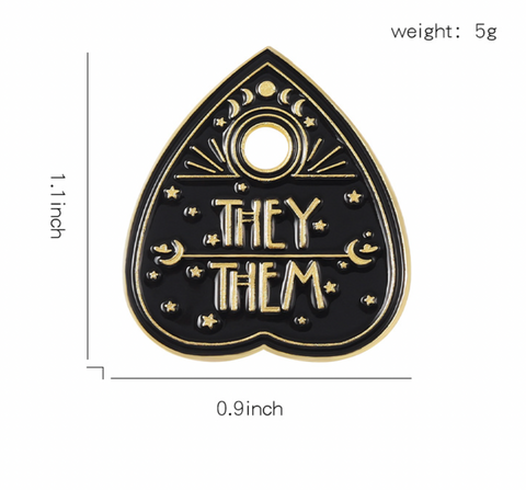 Pronoun Ouija Planchette Pins