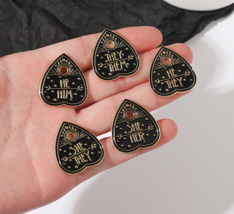 Pronoun Ouija Planchette Pins