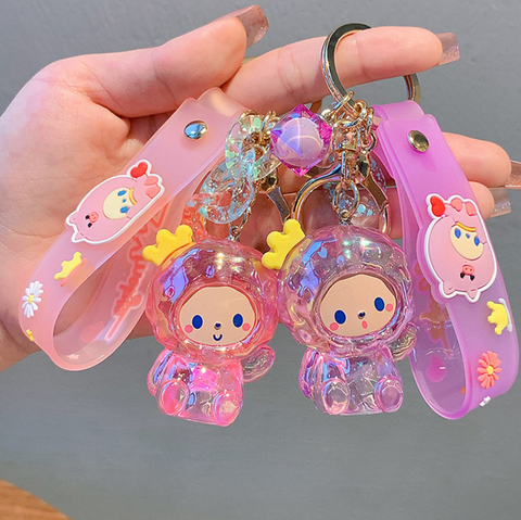 Momo Monkey Crystal Keychain