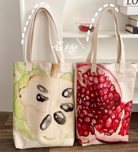 Drawn Fruit Canvas Tote
