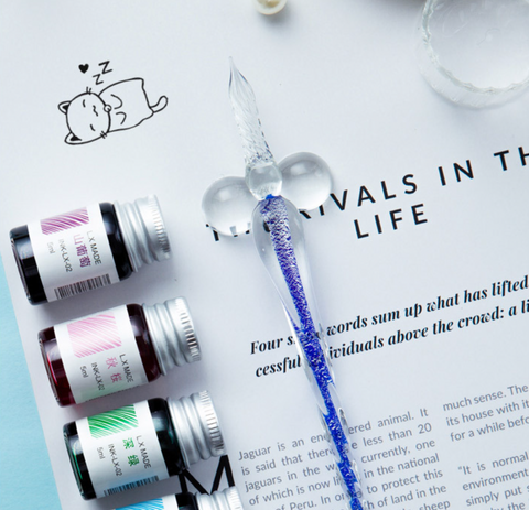 Spiral Glass Dip Pen Set