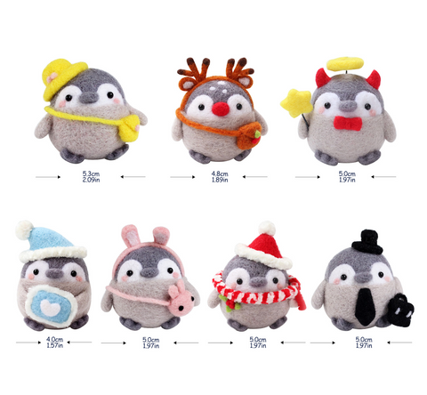 Chibi Penguin Needle Felt Set