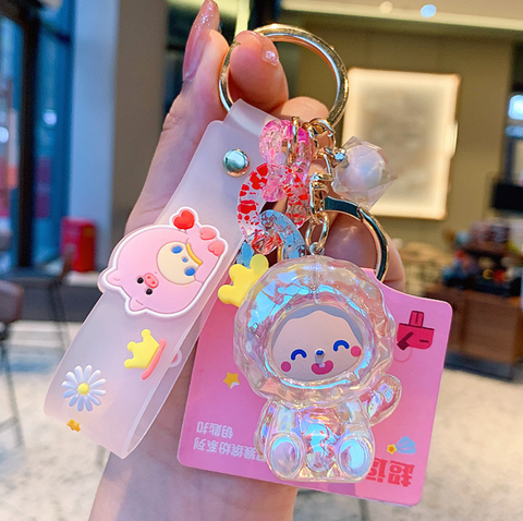 Momo Monkey Crystal Keychain