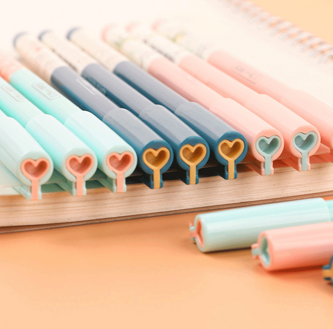 Heart Cap 0.28mm Black Gel Ink Pen