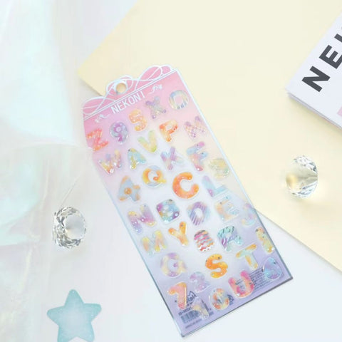 Crystal Alphanumeric Stickers