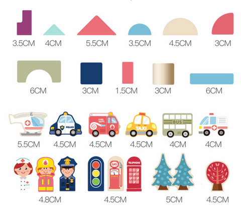 100pcs Wood Block City