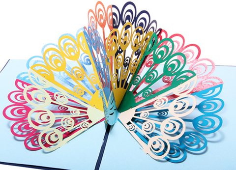 Pop Out Card Peacock