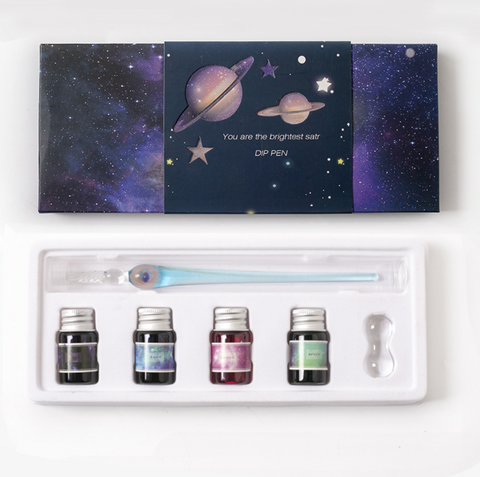 Planet Glass Dip Pen Set