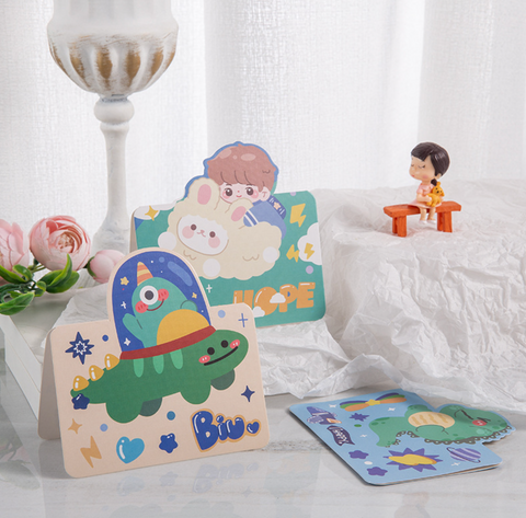 Cute Dino Astronaut Card