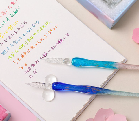 Duo Tone Glass Dip Pen Set