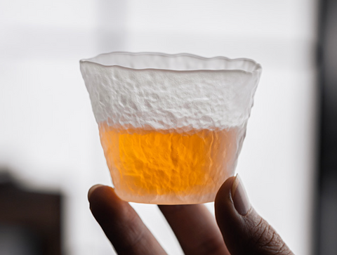 Japanese Style Frosted Glass Teacup Set