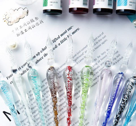 Spiral Glass Dip Pen Set