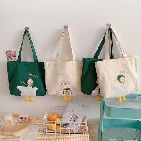 Happy Duck Cotton Tote