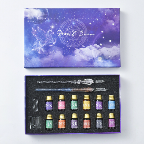 Star Dream Glass Dip Pen Set