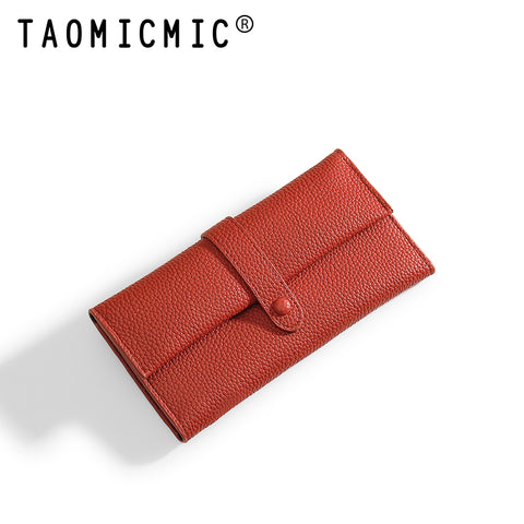 Three Fold Long Button Wallet