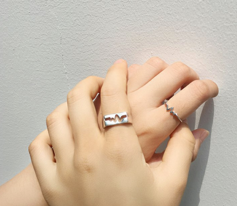 Silver Heart Beat Ring