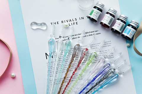 Spiral Glass Dip Pen Set