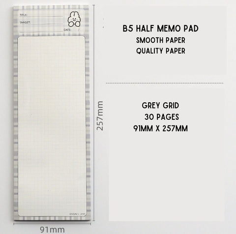 B5 Half Memo Pad