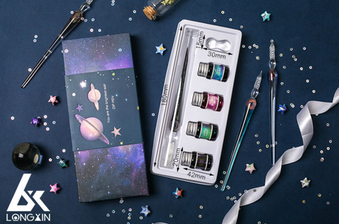 Planet Glass Dip Pen Set
