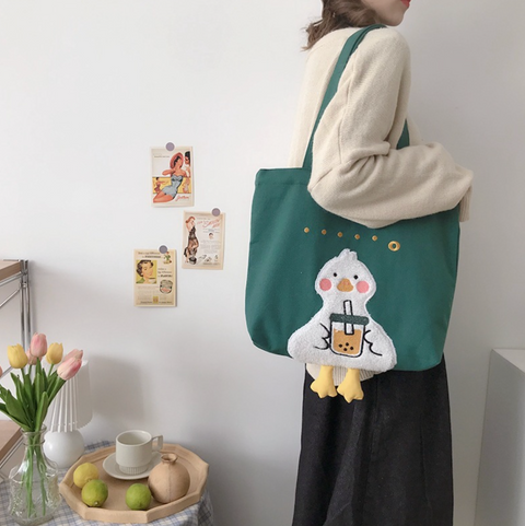 Happy Duck Cotton Tote