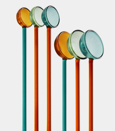 Colorful Long Glass Spoon