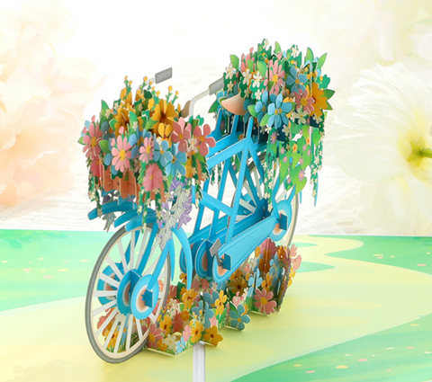 Pop Out Card Bicycle Flower