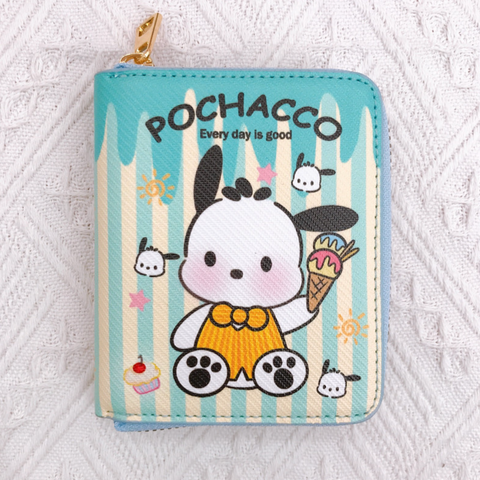 Sanrio Stripe Zipper Short Wallet