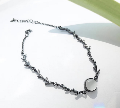 White Stone Deer Antler Bracelet