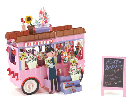 Pop Out Card Flower Cart