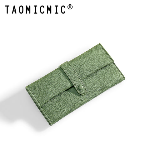 Three Fold Long Button Wallet