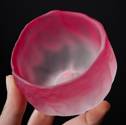 Japanese Pink Glass Cup Set