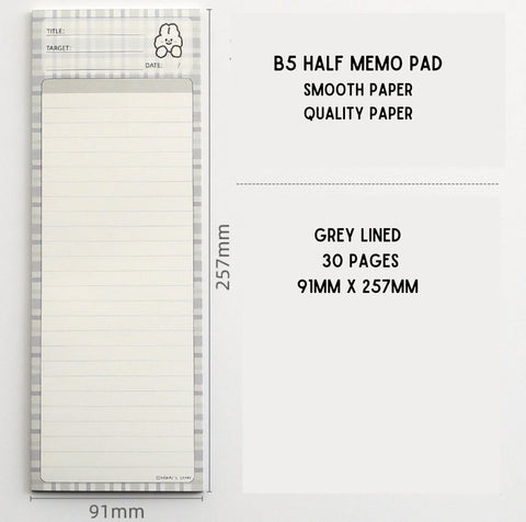 B5 Half Memo Pad