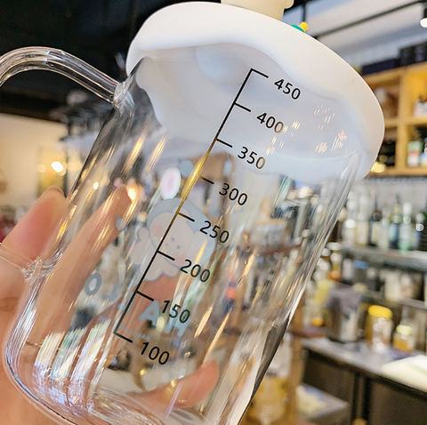 Cute Bear Glass Cup 500ml