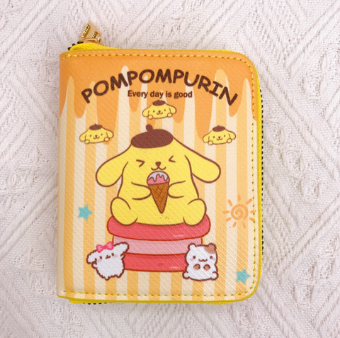 Sanrio Stripe Zipper Short Wallet