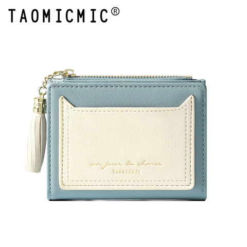 Cat Tassel Two Fold Button Wallet