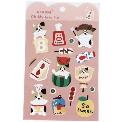 Nekoni Milk Cat Stickers