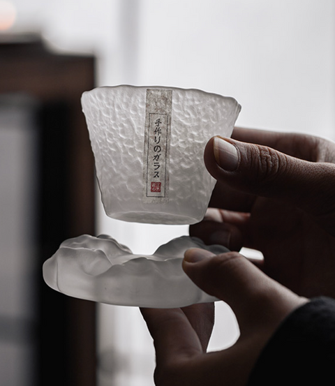 Japanese Style Frosted Glass Teacup Set
