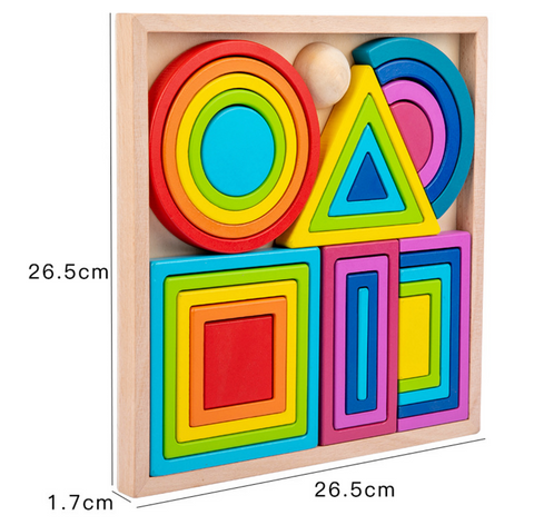 Colorful Wood Blocks in Square - Large
