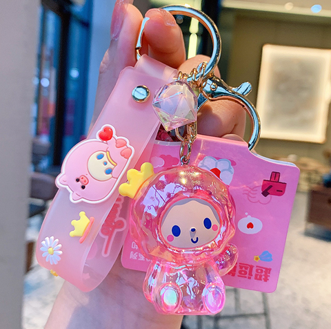 Momo Monkey Crystal Keychain