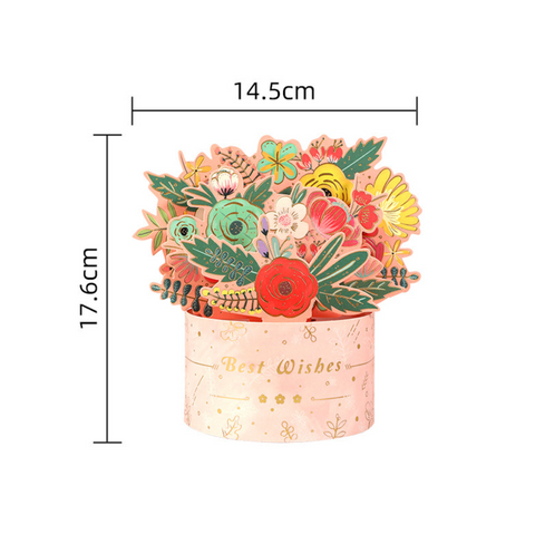 Best Wishes Flower Bouquet Card