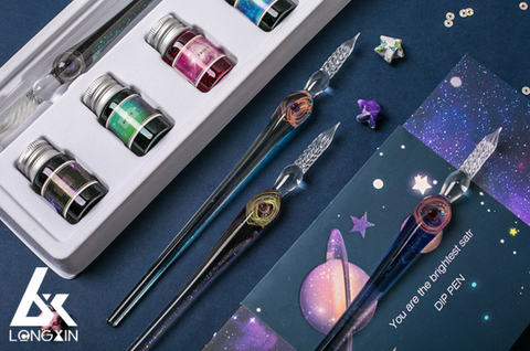Planet Glass Dip Pen Set