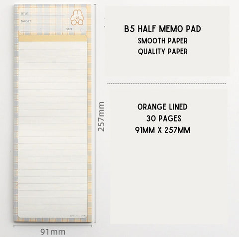 B5 Half Memo Pad