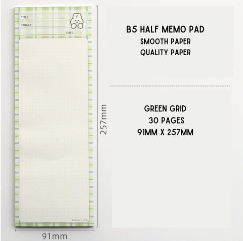 B5 Half Memo Pad