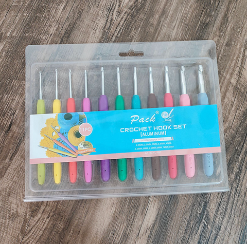 Aluminum Crochet Hook Set 11 pc
