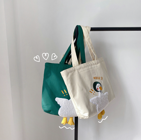 Happy Duck Cotton Tote