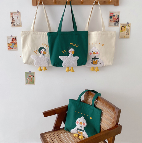 Happy Duck Cotton Tote