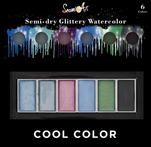 Semi-dry Glittery Watercolor