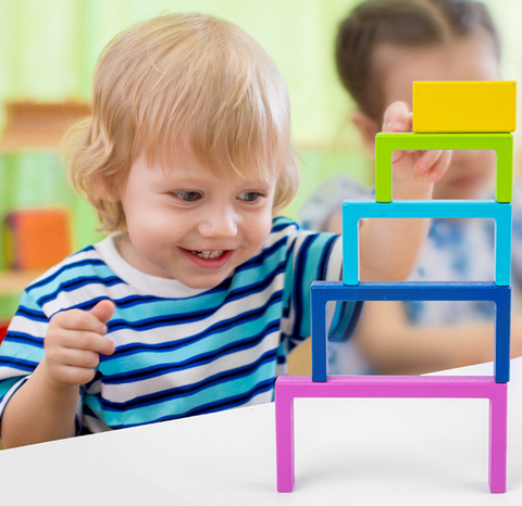 Colorful Wood Blocks in Square - Large