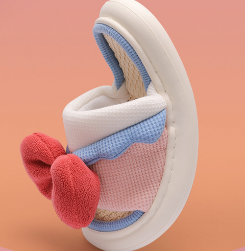 Bow Knot Straw Slipper